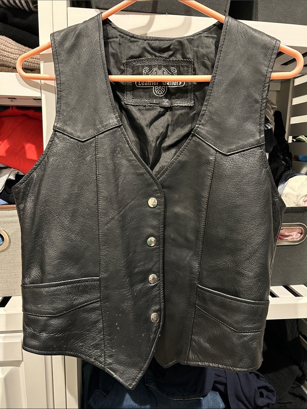 Leather Gallery Women's Black Leather Vest